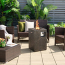 16 Feet Square Outdoor Propane Fire Pit with Lava Rocks Waterproof Cover 30000 BTU by LJGDeals