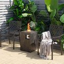 16 Feet Square Outdoor Propane Fire Pit with Lava Rocks Waterproof Cover 30000 BTU by LJGDeals