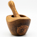 Olive Wood Rustic Mortar and Pestle