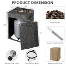 16 Feet Square Outdoor Propane Fire Pit with Lava Rocks Waterproof Cover 30000 BTU by LJGDeals