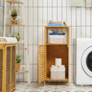 Bamboo Bathroom Storage Floor Cabinet with Door and Shelf Corner Cabinet by LJGDeals