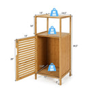Bamboo Bathroom Storage Floor Cabinet with Door and Shelf Corner Cabinet by LJGDeals