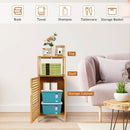Bamboo Bathroom Storage Floor Cabinet with Door and Shelf Corner Cabinet by DirectDeals