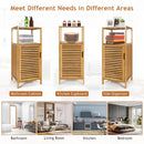 Bamboo Bathroom Storage Floor Cabinet with Door and Shelf Corner Cabinet by DirectDeals