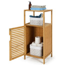 Bamboo Bathroom Storage Floor Cabinet with Door and Shelf Corner Cabinet by LJGDeals