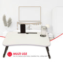 Home Basics Laptop And Tablet Tray with Folding Legs, White, 23.75x16x10 Inches