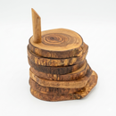Olive Wood Coaster Set with Holder -7 Pcs by Choixe