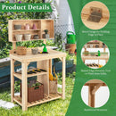 Garden Wooden Potting Table Workstation with Storage Shelf by DirectDeals