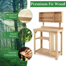Garden Wooden Potting Table Workstation with Storage Shelf by LJGDeals
