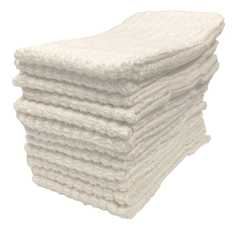 PREMIUS 12-Pack Bar Mop Kitchen Towel, 100% Cotton, White, 16x19 Inches (Pack of 3)