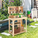 Garden Wooden Potting Table Workstation with Storage Shelf by LJGDeals