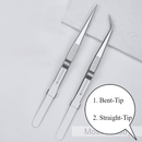 6" Adjustable Stainless Steel Non-slip Tweezers 2 Pcs Set: Bent-Tip Tweezers and Straight-Tip Tweezers
