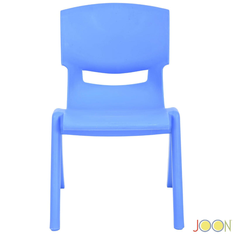 JOON Stackable Plastic Kids Learning Chairs, Blue, 20.5x12.75x11 Inches, 2-Pack (Pack of 2)