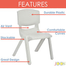 JOON Stackable Plastic Kids Learning Chairs, Light Gray, 20.5x12.75X11 Inches, 2-Pack (Pack of 2)