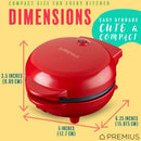 PREMIUS Ceramic Non-Stick Mini Snack Waffle Maker, 4 Inch Mold