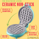 PREMIUS Ceramic Non-Stick Mini Snack Waffle Maker, 4 Inch Mold