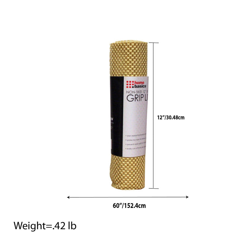 Home Basics Non-Adhesive Rubber Shelf Grip Liner, 12x60 Inches, One Roll, Asst Colors