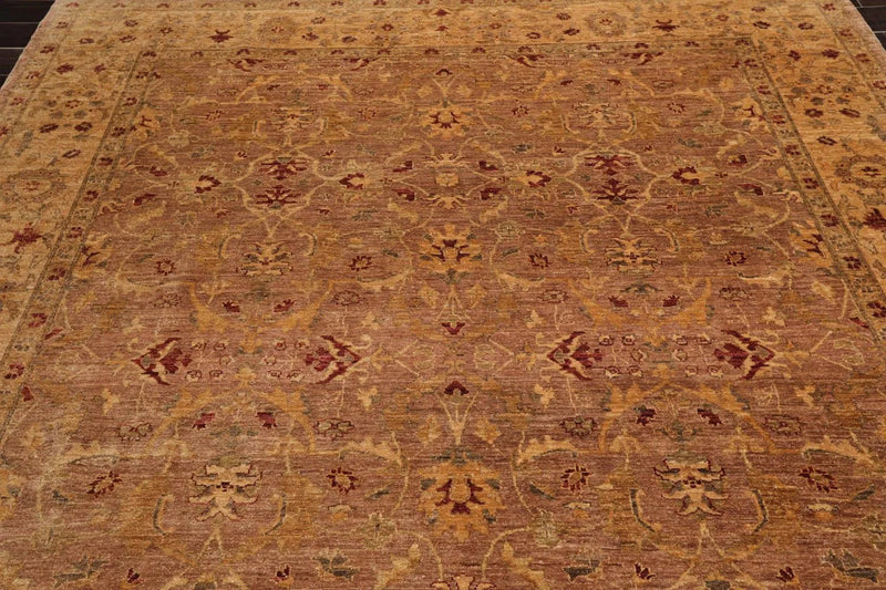 8x10 Hand Knotted 100% Wool Peshawar Traditional 200 KPSI Oriental Area Rug Taupe