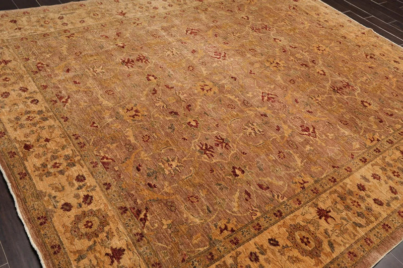 8x10 Hand Knotted 100% Wool Peshawar Traditional 200 KPSI Oriental Area Rug Taupe