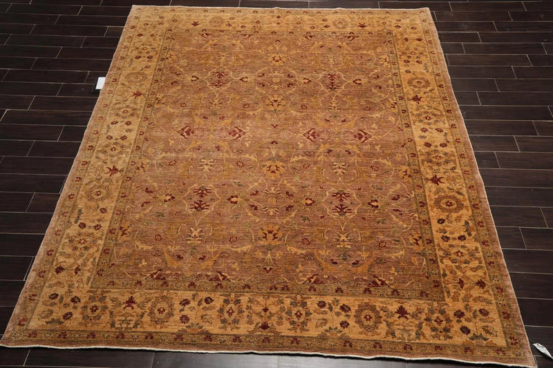 8x10 Hand Knotted 100% Wool Peshawar Traditional 200 KPSI Oriental Area Rug Taupe