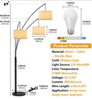 Modern Arc Floor Lamp w/ Marble Base -- 3 Lights Hanging Over The Couch from Behind - Multi Head Arching Tree Lamp -Oil Rubbed Bronze