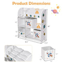 Wooden Children Storage Cabinet with Storage Bins-Rocket Pattern by LJGDeals
