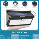 Solar Outdoor Lights 100 LED Motion Sensor Solar Security Lights 4-Pack