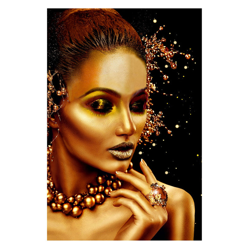 PREMIUS Beauty That Shines, Lacquered Canvas with Jewels, Bronze-Black, 24x36 Inches