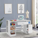 Sewing Craft Table Home Office Computer Desk with Storage Shelves and Drawer by LJGDeals