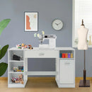 Sewing Craft Table Home Office Computer Desk with Storage Shelves and Drawer by LJGDeals