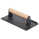 Home Basics Cast Iron Grill Press with Wood Handle, Bacon Press, Black