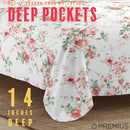 PREMIUS Jennifer Soft Wrinkle-Free Microfiber Sheet Set, White-Pink