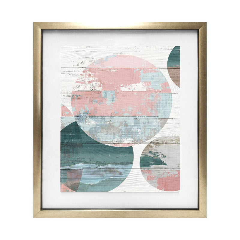 PREMIUS Simple Move Abstract Floating Wall Art, Pink-Blue, 17x21 Inches