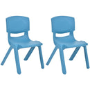 JOON Stackable Plastic Kids Learning Chairs, Sky Blue, 20.5x12.75X11 Inches, 2-Pack (Pack of 2)