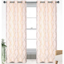 Viktoria 2 Pack Mettalic Foil Room Darkening Grommet Window Panel, 2-38x84 Inches