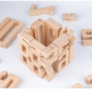 32 Pcs Wooden Math Number Building Blocks Set with Tray