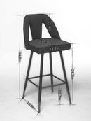 Akoya Collection Modern | Contemporary Velvet Upholstered Connor 28" Bar Stool & Counter Stools with Nailheads and Gold Tipped Black Metal Legs,Set of 2 (Beige)