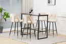 Akoya Collection Modern | Contemporary Velvet Upholstered Connor 28" Bar Stool & Counter Stools with Nailheads and Gold Tipped Black Metal Legs,Set of 2 (Beige)