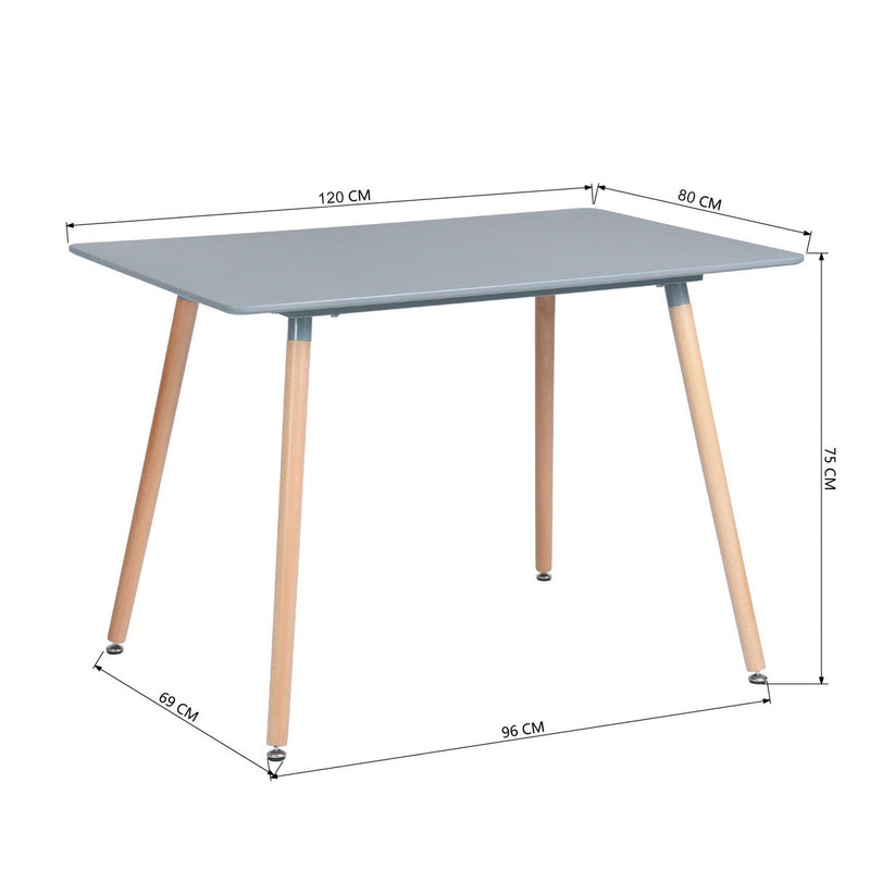 47.2"L x 31.5"W Rectangular Dining Table - grey