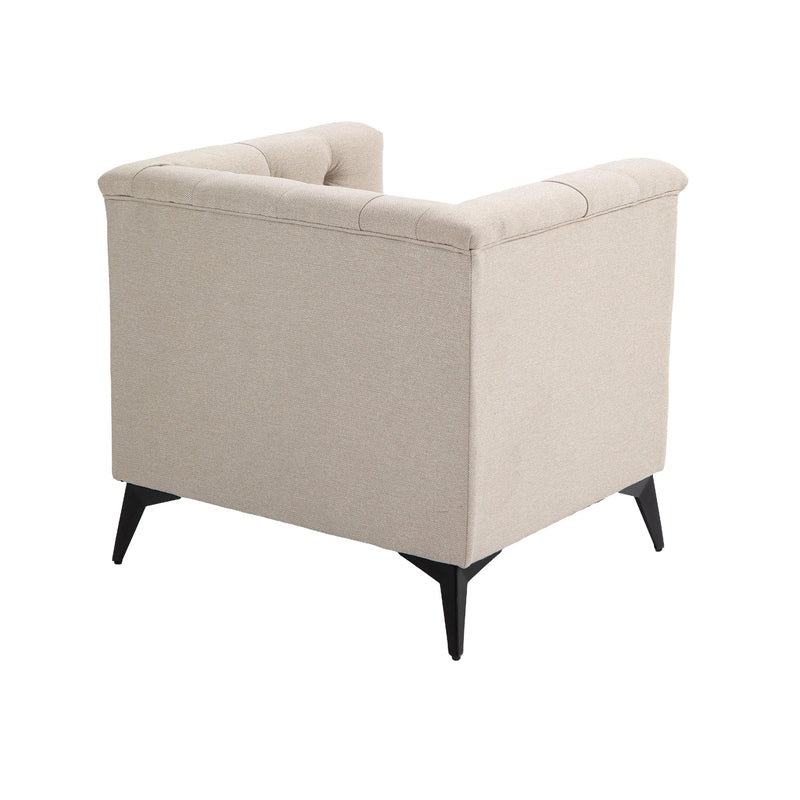 Accent Chair Living Room Chairs Single Sofa Chair,Arm Chairs with Linen Fabric, Mid Century Accent Arm Chairs Comfy Reading Lounge Club Armchair for Bedroom Office Study