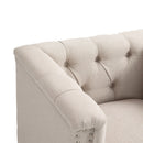 Accent Chair Living Room Chairs Single Sofa Chair,Arm Chairs with Linen Fabric, Mid Century Accent Arm Chairs Comfy Reading Lounge Club Armchair for Bedroom Office Study