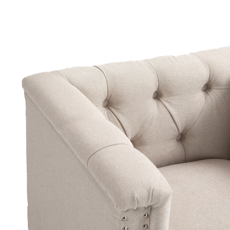 Accent Chair Living Room Chairs Single Sofa Chair,Arm Chairs with Linen Fabric, Mid Century Accent Arm Chairs Comfy Reading Lounge Club Armchair for Bedroom Office Study