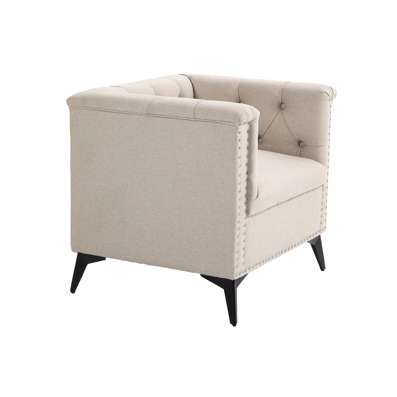 Accent Chair Living Room Chairs Single Sofa Chair,Arm Chairs with Linen Fabric, Mid Century Accent Arm Chairs Comfy Reading Lounge Club Armchair for Bedroom Office Study