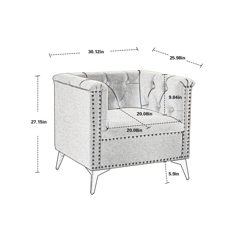 Accent Chair Living Room Chairs Single Sofa Chair,Arm Chairs with Linen Fabric, Mid Century Accent Arm Chairs Comfy Reading Lounge Club Armchair for Bedroom Office Study