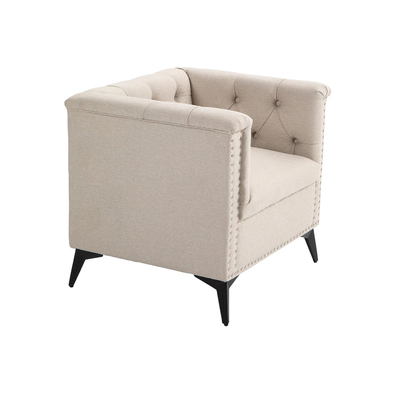 Accent Chair Living Room Chairs Single Sofa Chair,Arm Chairs with Linen Fabric, Mid Century Accent Arm Chairs Comfy Reading Lounge Club Armchair for Bedroom Office Study