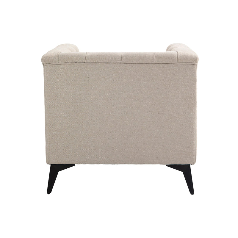 Accent Chair Living Room Chairs Single Sofa Chair,Arm Chairs with Linen Fabric, Mid Century Accent Arm Chairs Comfy Reading Lounge Club Armchair for Bedroom Office Study