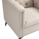 Accent Chair Living Room Chairs Single Sofa Chair,Arm Chairs with Linen Fabric, Mid Century Accent Arm Chairs Comfy Reading Lounge Club Armchair for Bedroom Office Study