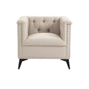 Accent Chair Living Room Chairs Single Sofa Chair,Arm Chairs with Linen Fabric, Mid Century Accent Arm Chairs Comfy Reading Lounge Club Armchair for Bedroom Office Study