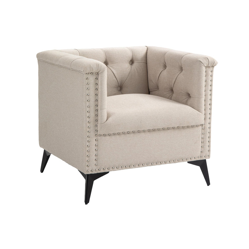 Accent Chair Living Room Chairs Single Sofa Chair,Arm Chairs with Linen Fabric, Mid Century Accent Arm Chairs Comfy Reading Lounge Club Armchair for Bedroom Office Study