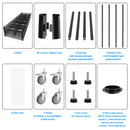 6 Tier Wire Shelving Unit, 6000 LBS NSF Height Adjustable Metal Garage Storage Shelves with Wheels, Heavy Duty Storage Wire Rack Metal Shelves - Black - 186082